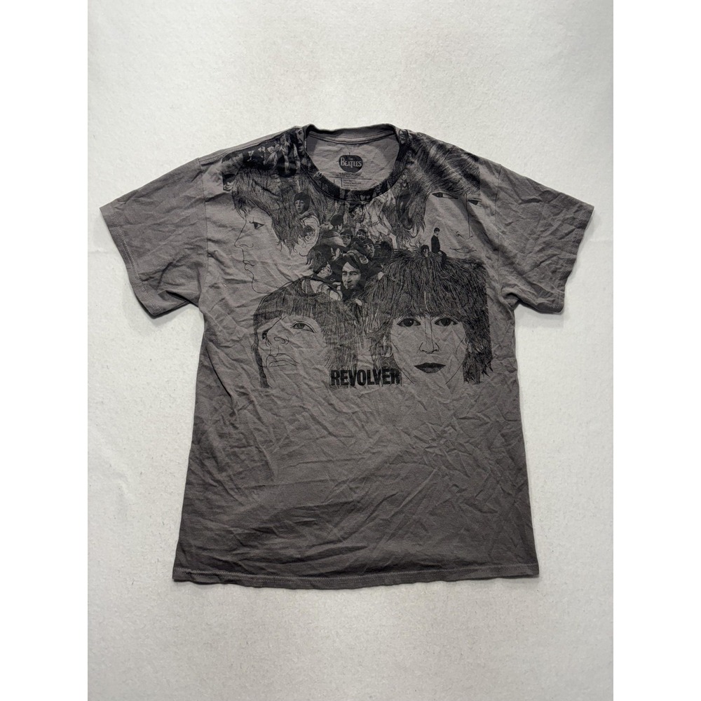The Beatles Shirt Mens Large Gray Revolver Album Graphic Tee 2022 Rock Band